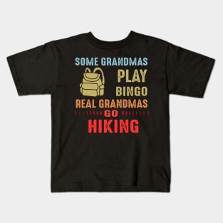 Real Grandmas Go Hiking Kids T-Shirt